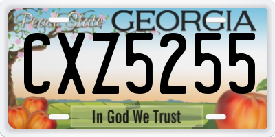 GA license plate CXZ5255