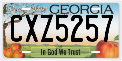 GA license plate CXZ5257