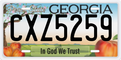 GA license plate CXZ5259