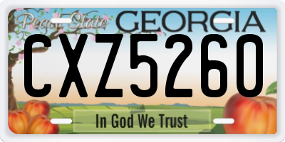 GA license plate CXZ5260