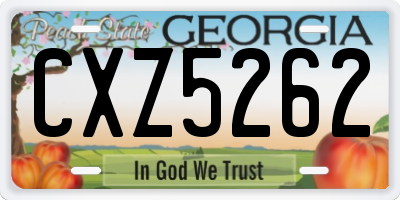 GA license plate CXZ5262
