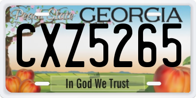 GA license plate CXZ5265