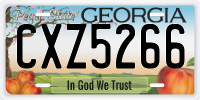 GA license plate CXZ5266