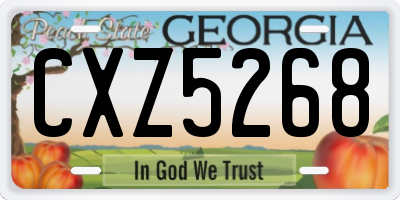 GA license plate CXZ5268