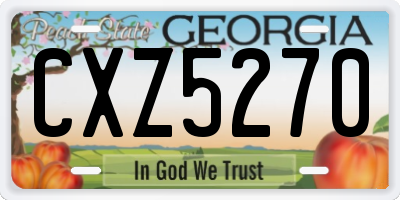 GA license plate CXZ5270