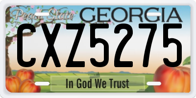 GA license plate CXZ5275
