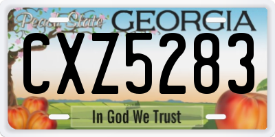 GA license plate CXZ5283