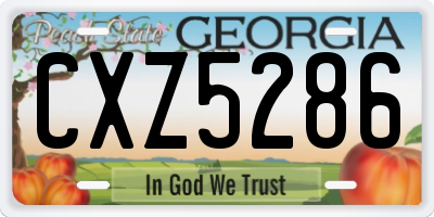 GA license plate CXZ5286