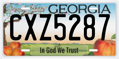 GA license plate CXZ5287