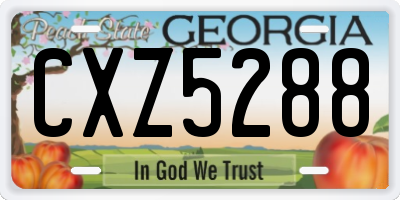 GA license plate CXZ5288