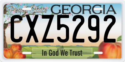 GA license plate CXZ5292