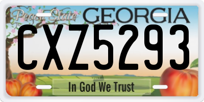 GA license plate CXZ5293