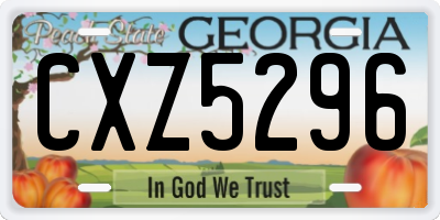 GA license plate CXZ5296
