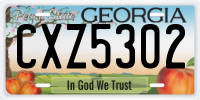 GA license plate CXZ5302