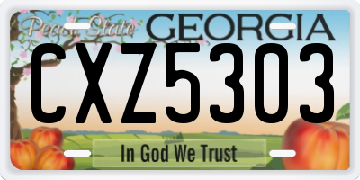 GA license plate CXZ5303