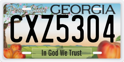 GA license plate CXZ5304