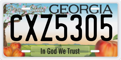 GA license plate CXZ5305