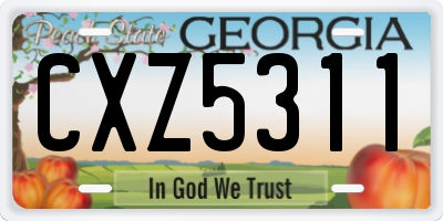GA license plate CXZ5311