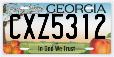 GA license plate CXZ5312