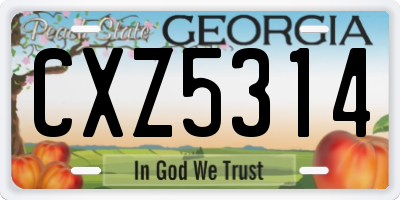 GA license plate CXZ5314