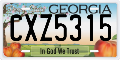 GA license plate CXZ5315