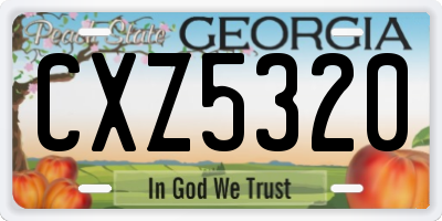 GA license plate CXZ5320