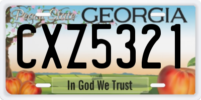 GA license plate CXZ5321