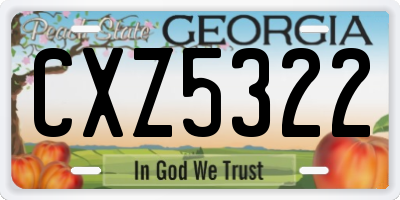 GA license plate CXZ5322