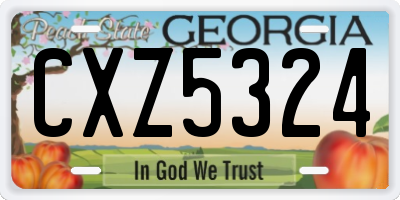 GA license plate CXZ5324