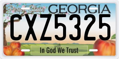 GA license plate CXZ5325