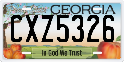 GA license plate CXZ5326