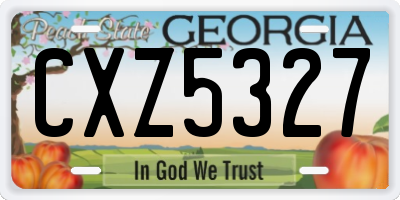 GA license plate CXZ5327