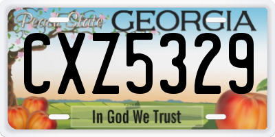 GA license plate CXZ5329