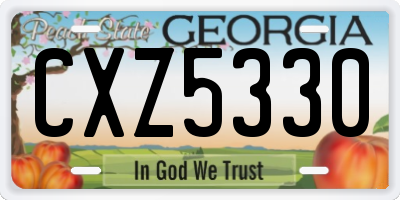 GA license plate CXZ5330