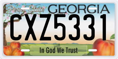 GA license plate CXZ5331