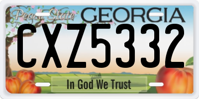 GA license plate CXZ5332