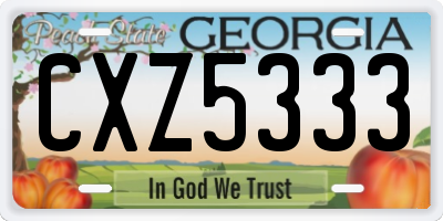 GA license plate CXZ5333