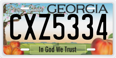 GA license plate CXZ5334