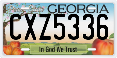 GA license plate CXZ5336