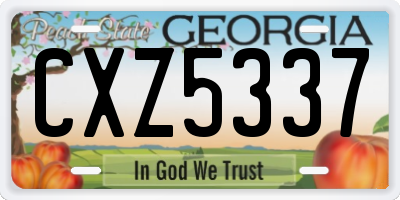 GA license plate CXZ5337