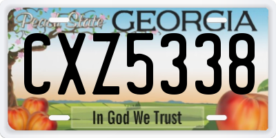 GA license plate CXZ5338
