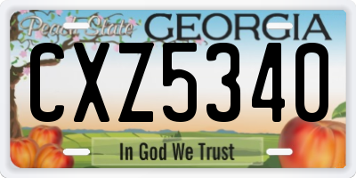 GA license plate CXZ5340