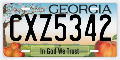 GA license plate CXZ5342