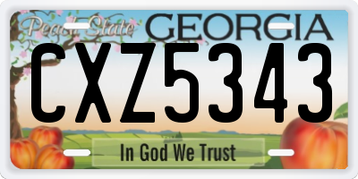 GA license plate CXZ5343