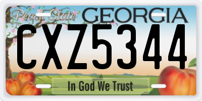 GA license plate CXZ5344