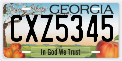 GA license plate CXZ5345