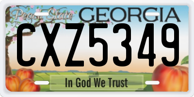 GA license plate CXZ5349