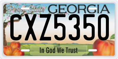 GA license plate CXZ5350