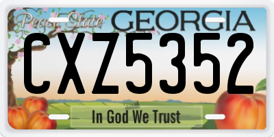 GA license plate CXZ5352