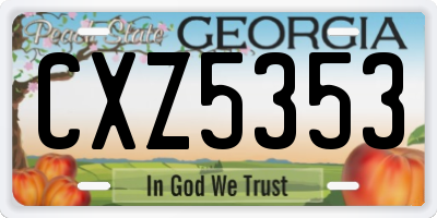 GA license plate CXZ5353